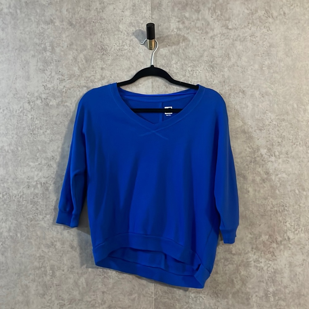 JCPenny 100% Cotton Cobalt Blue Casual Sweater Wide Sweatshirt Neck